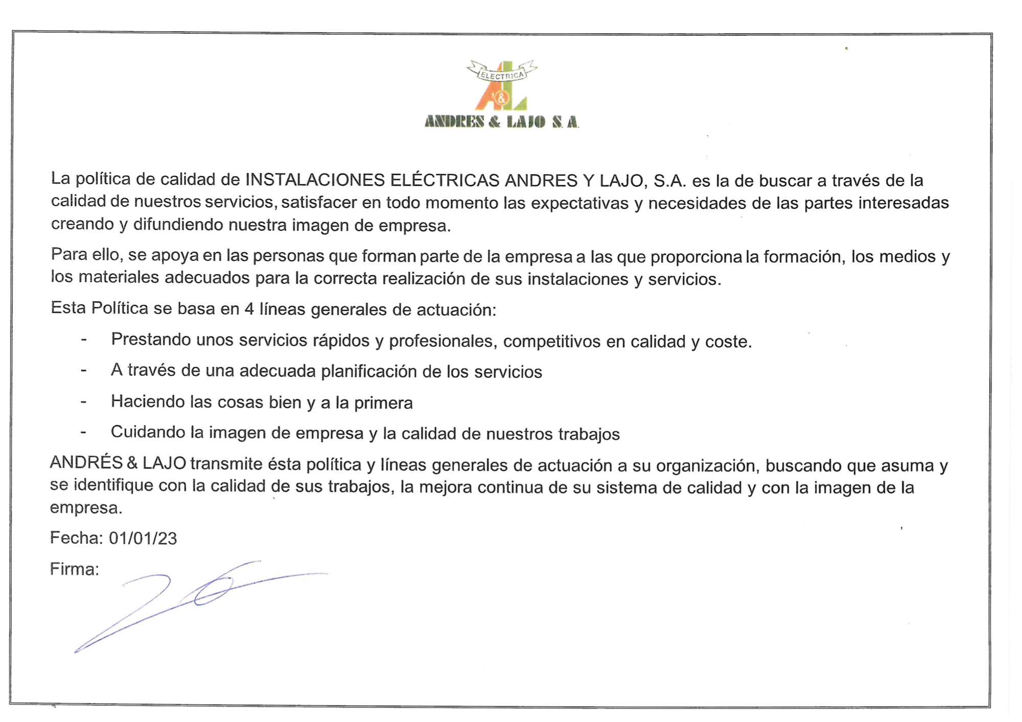 Certificado de calidad